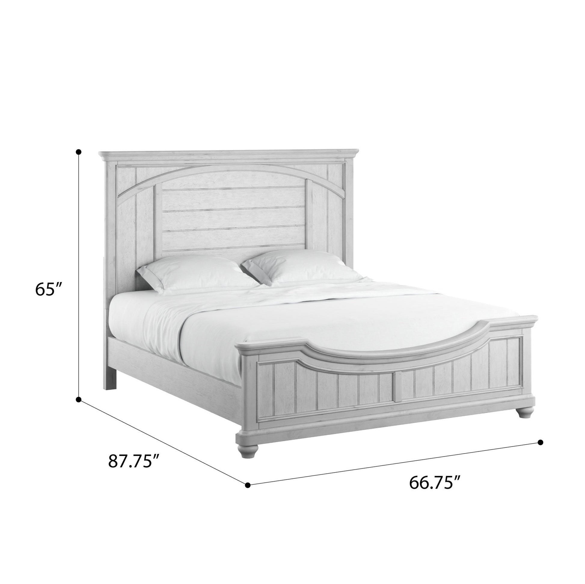 Mariano Gray Queen Panel Bed Queen Gray Solid Wood