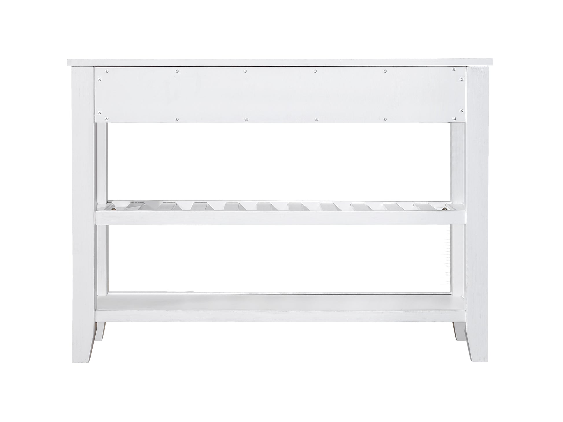 Console Sofa Table With 2 Storage Drawers And 2 Tiers Shelves, Mid Century Style 42'' Solid Wood Buffet Sideboard For Living Room Furniture Kitchen Dining Room Entryway Hallway, Antique White Antique White Pine