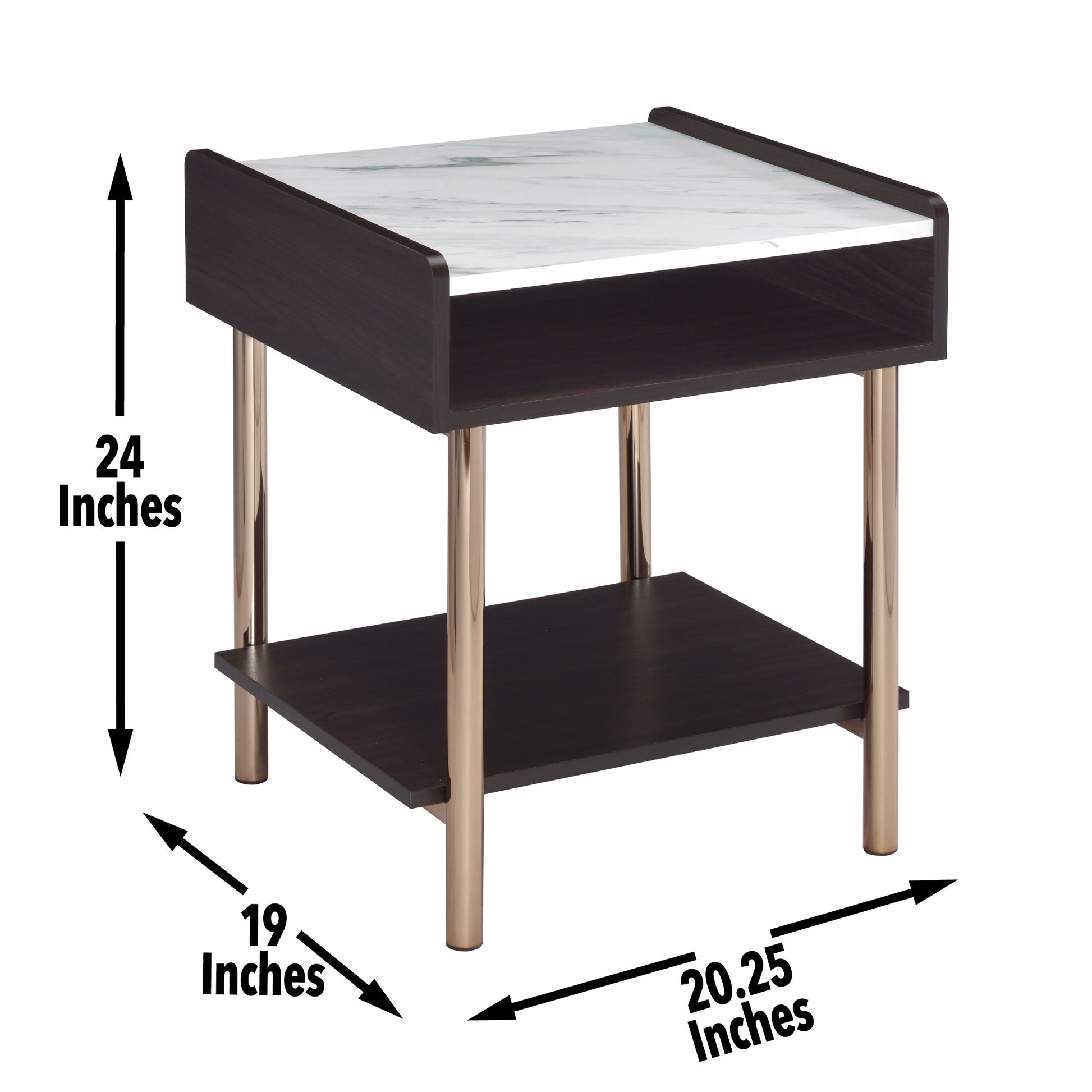 Carrie End Table Brown Brown Wood