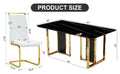 Table And Chair Set. Modern Dining Table With Mdf Top And Beautiful Mdf Legs. Equipped With Comfortable Pu Chairs And Metal Legs. Suitable For A Wide Range Of Decorative Styles. Black,White Seats 4 Mdf