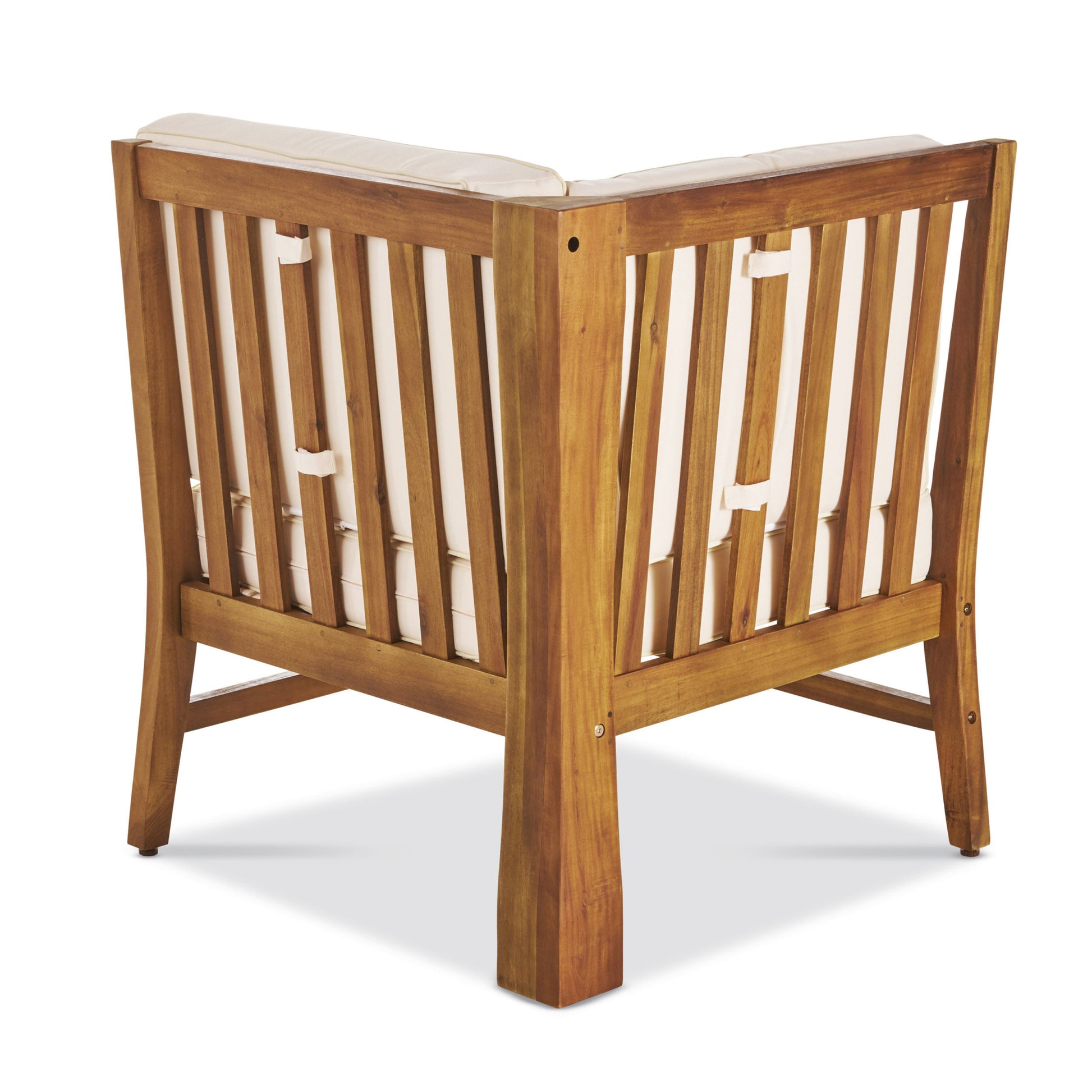 Perla 5 Pcs Sofa Set, Cream Cream Acacia Wood