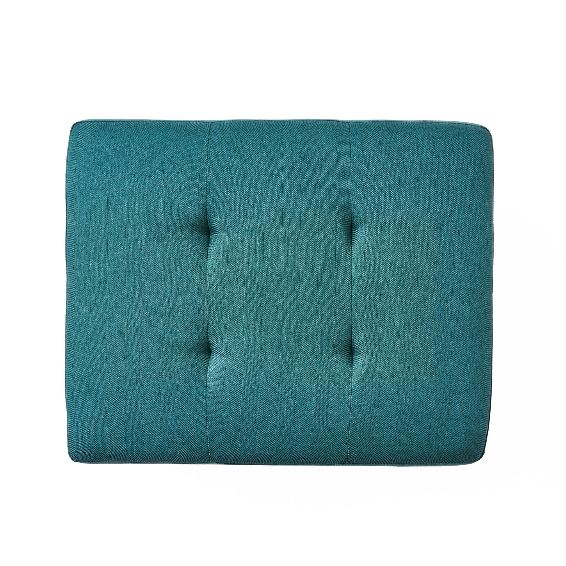 Storage Ottoman Teal Wood Fabric