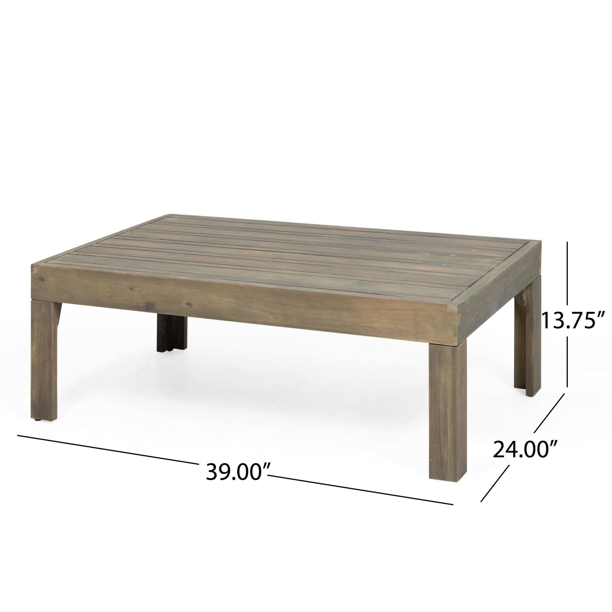 Outdoor Acacia Wood And Wicker Loveseat And Coffee Table Set With Cushions, Gray Mixed Gray Dark Gray Gray Acacia Wood