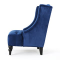 Upholstered Side Chair Navy Blue Velvet
