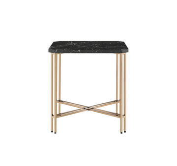 Daxton Square End Table With Faux Marble Top Black Black Wood