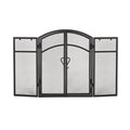 Folding Screen With Doors And 4 Pcs Tool Sets Matte Black Iron