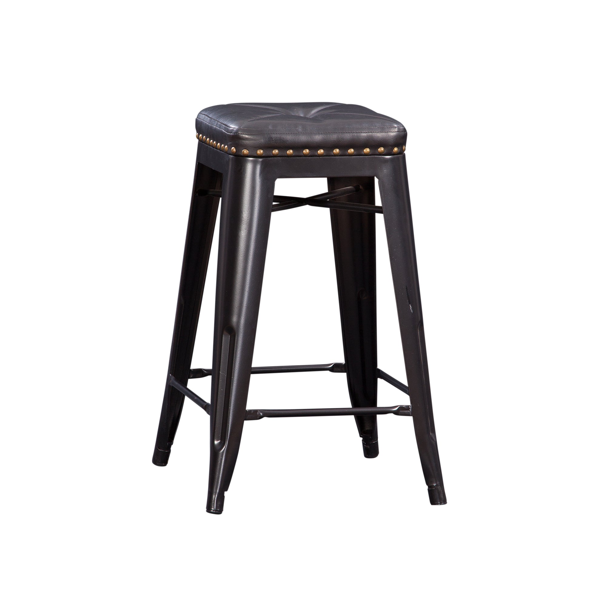 Hank Counter Stool Set Of 2 Dark Gray Dark Gray Wood