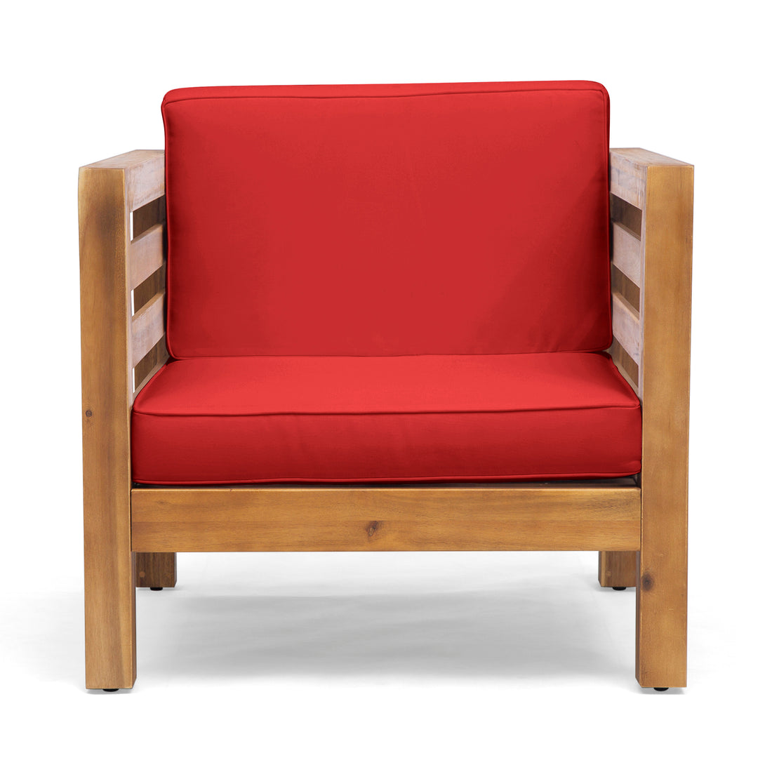 Oana Club Chair Red Wood Fabric