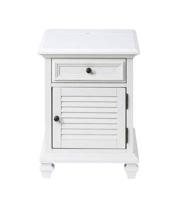 Charlestown Storage End With Usb White White Wood