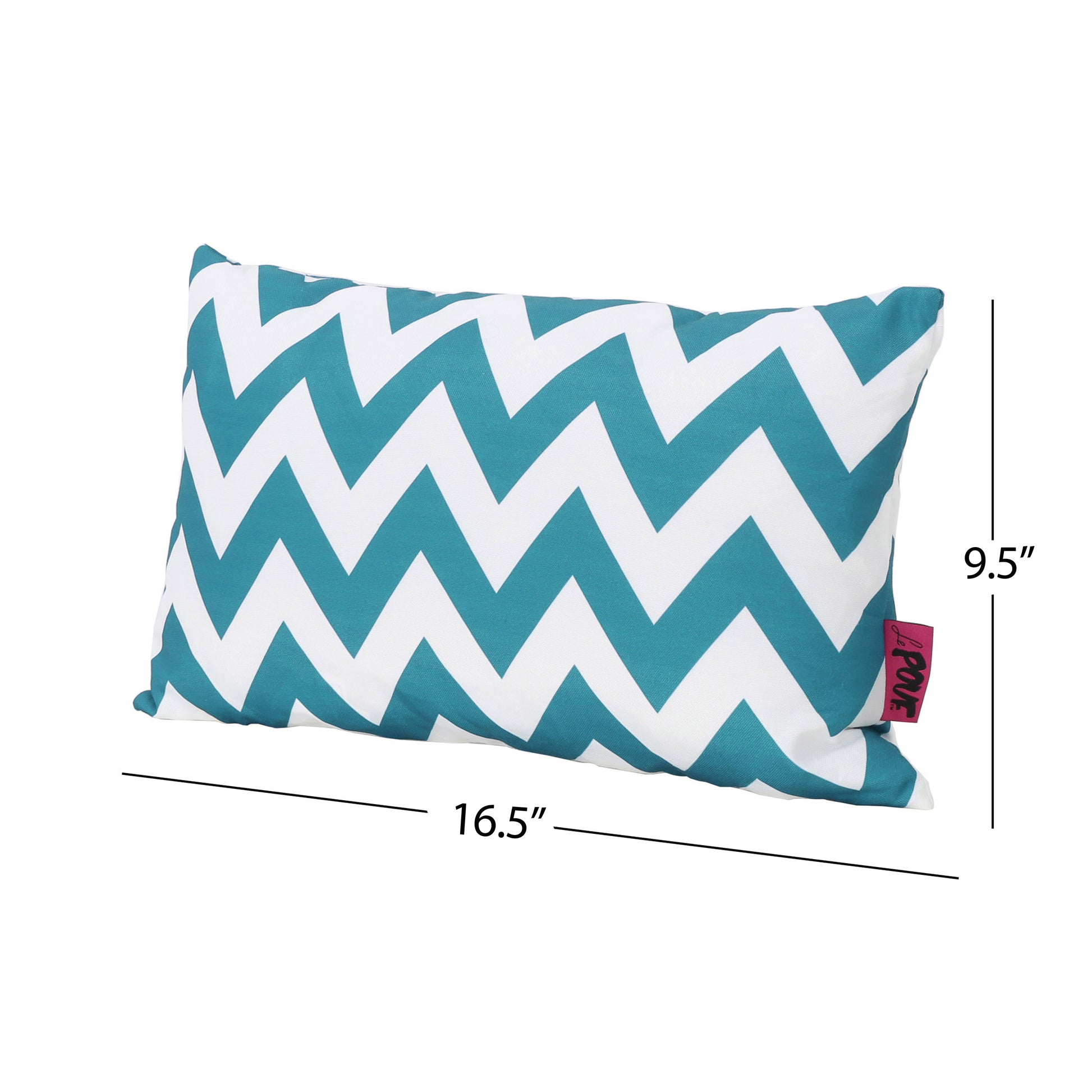 Marisol Chevron Rectangular Pillow Set Of 2 Teal Fabric