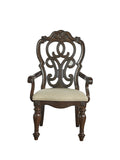 Royale Arm Chair Set Of 2 Dark Brown Dark Brown Fabric