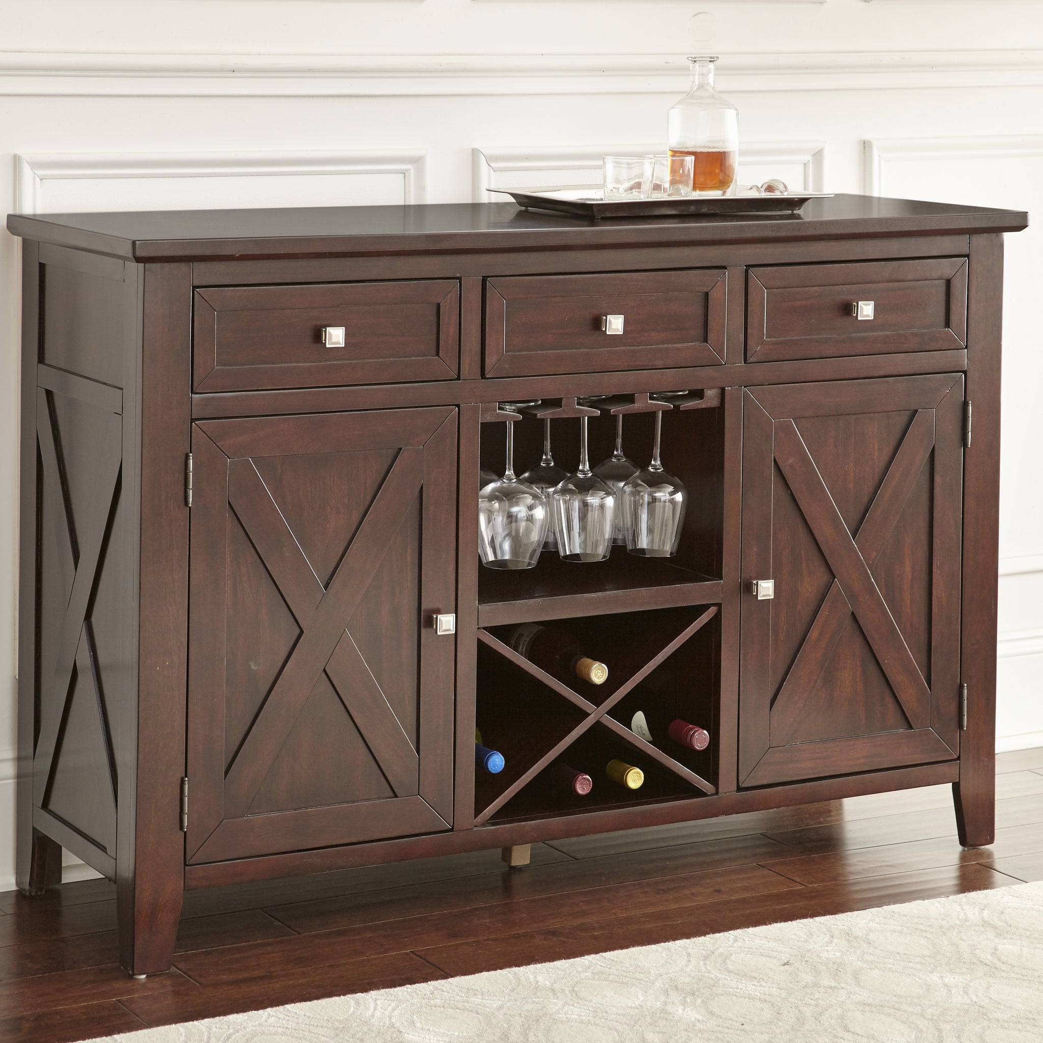 Adrian Server Dark Brown Dark Brown Wood