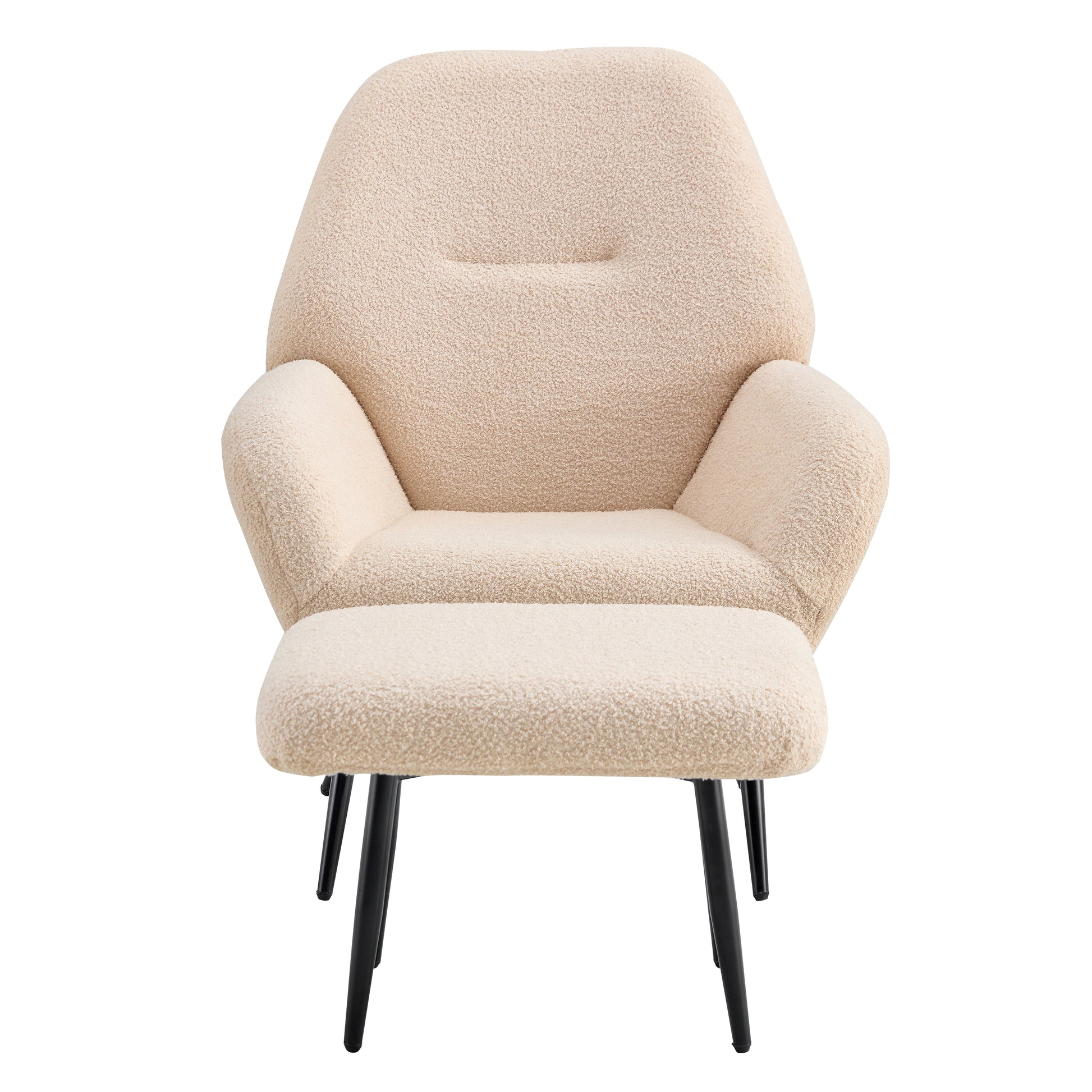 Light Luxury Single Sofa Modern Simple Living Room Balcony Leisure Sofa Chair,Beige Beige Sherpa 1 Seat