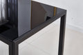 Dining Table With Metal Leg And Glass,Modern Space Saving Kitchen Table For Living Room,Black Glass Table,120X70X75Cm,Dining Table,Kitchen Table,Coffee Table Black Glass Metal