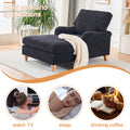 Modern Mid Century Indoor Oversized Chaise Lounger Comfort Sleeper Sofa With Soild Wood Legs Black Foam 1 Seat