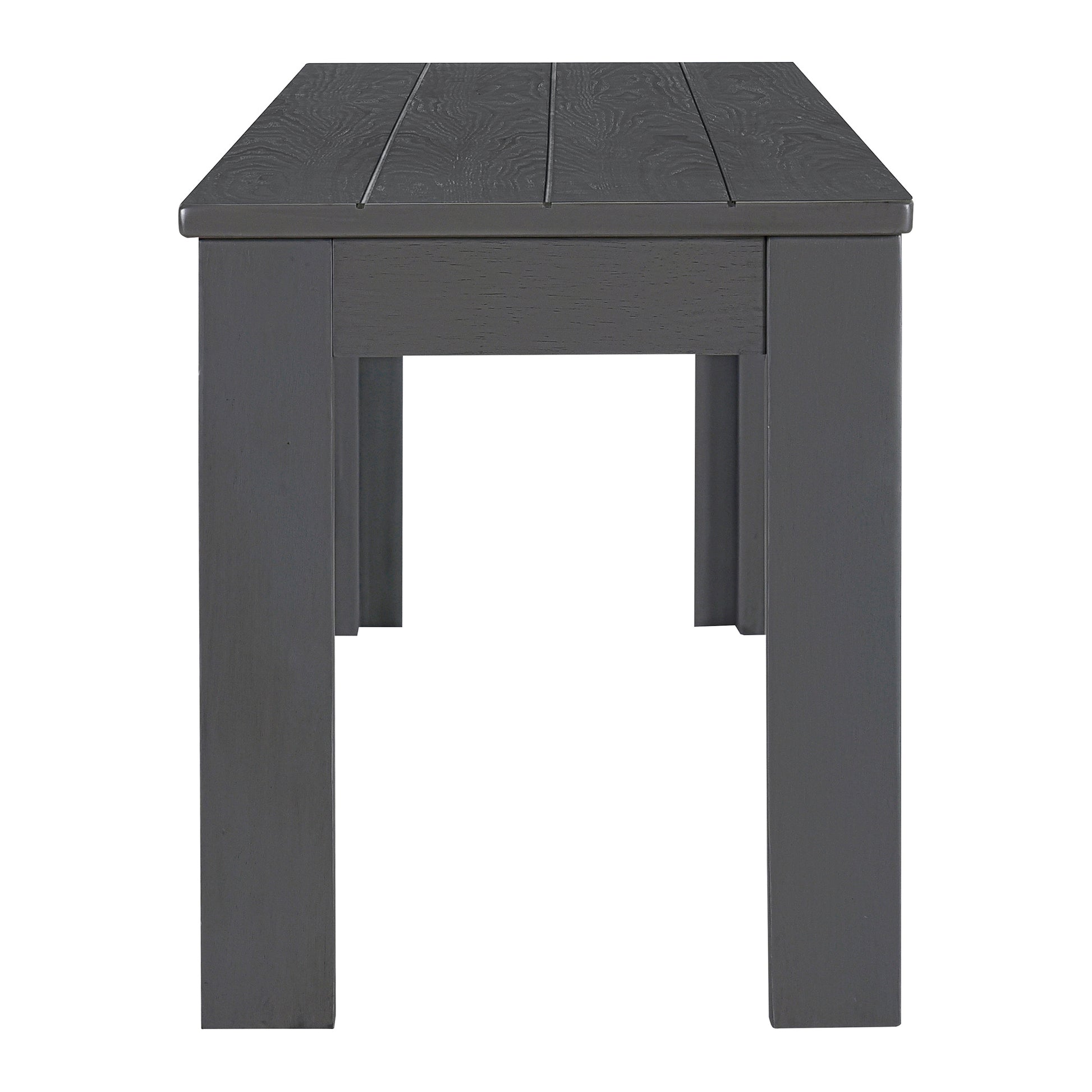 3 Piece Retro Dining Set, Rectangular Trestle Table And 2 Wood Benches For 4 People For Dining Room And Kitchen Grey Grey Solid Wood Mdf