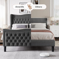 Lift Up Velvet Gray Queen Size Bed Box Spring Not Required Queen Gray Wood Light Brown Bedroom American Design Poplar Slat Beds Foam Velvet Upholstered