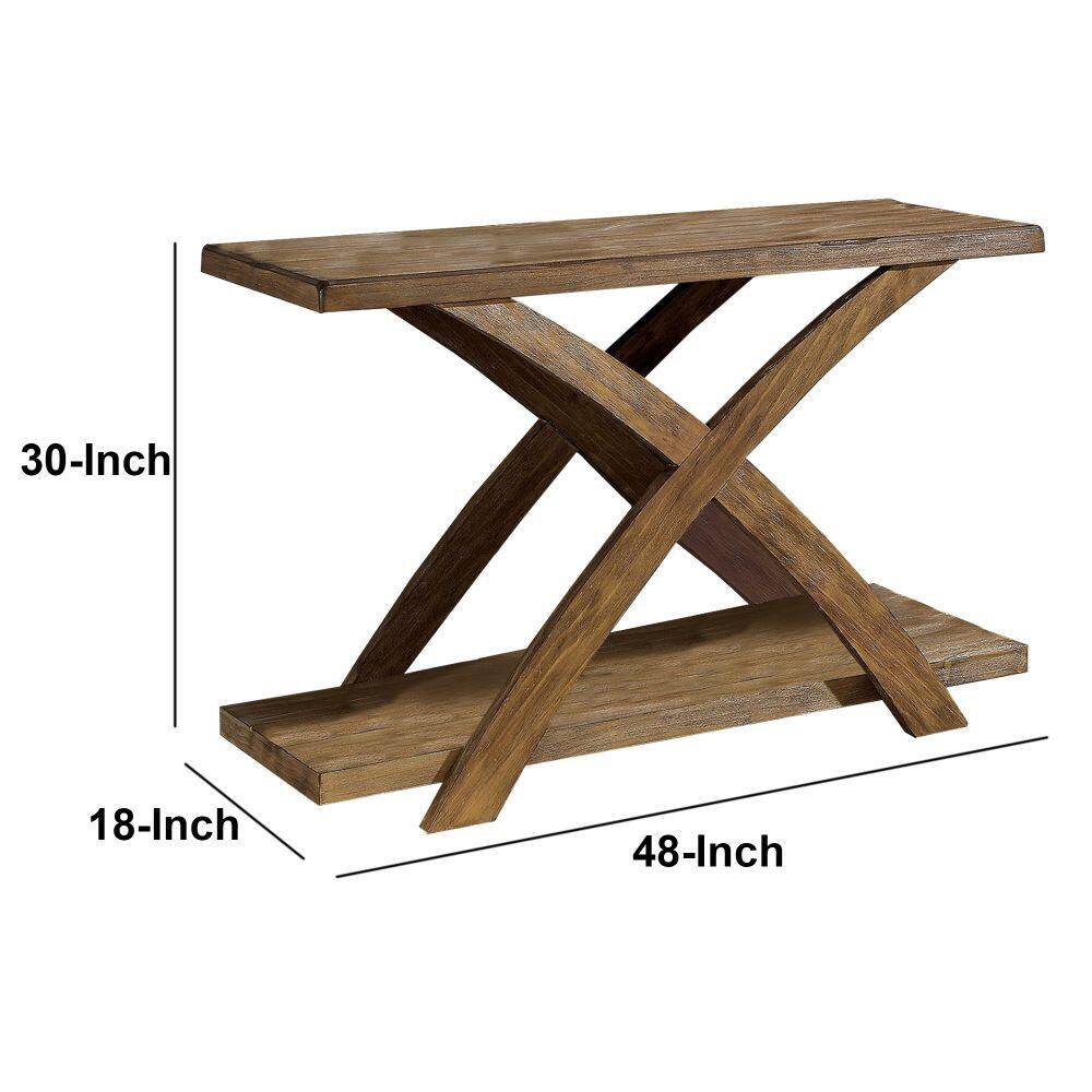 Transitional 1Pc Sofa Table Occasional Tables Plank Style Top Antique Light Oak Open Bottom Shelf Light Oak Primary Living Space Antique,Contemporary,Modern,Rustic,Transitional Rubberwood Open Storage Rectangular Console Tables Solid Wood