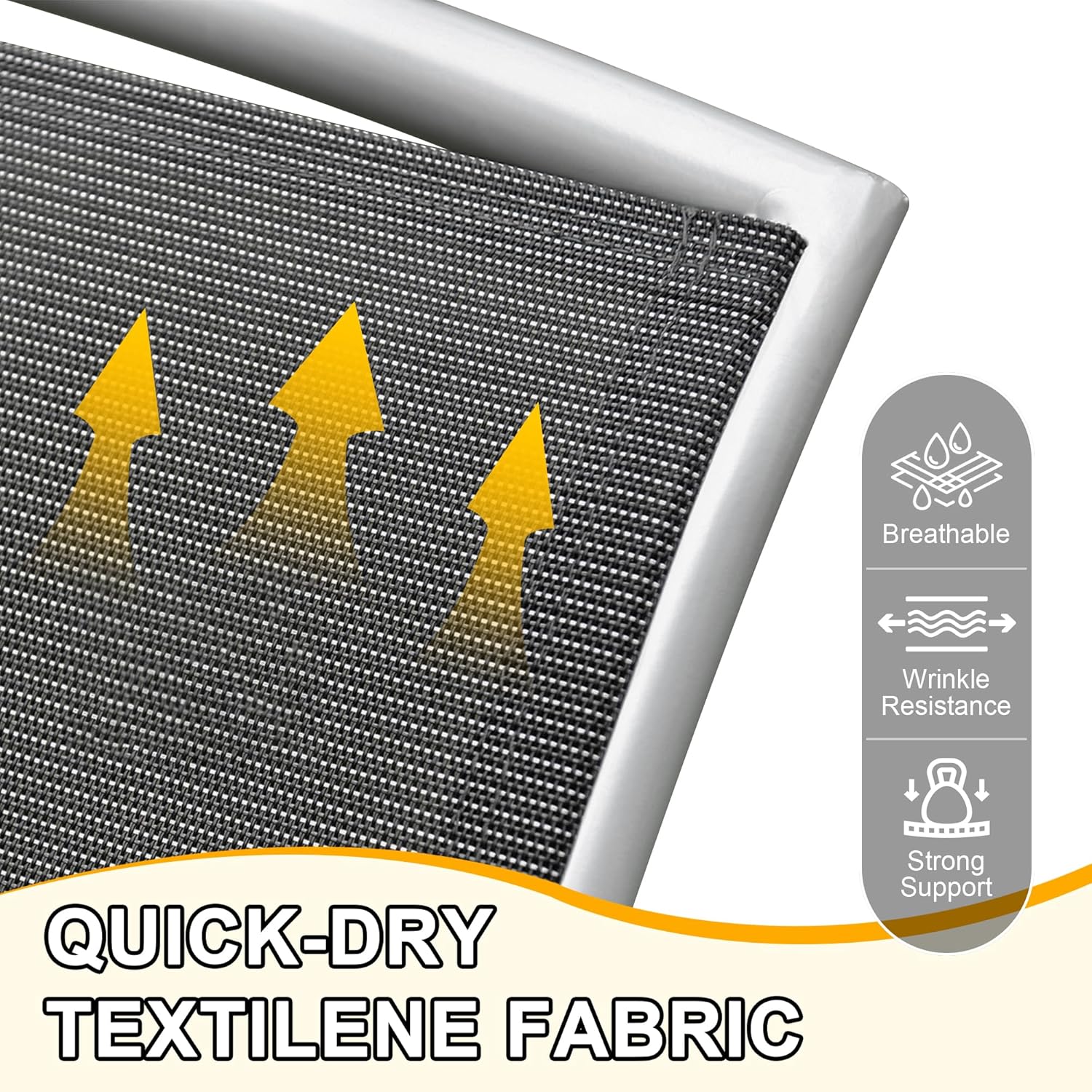 Patio Folding Chairs Set Of 2, Aluminium Frame Outdoor Reclining Patio Chairs For Garden Camping Poolside Beach Deck, Adjustable High Back Lawn Chairs With Textilene Fabric Seat, Dark Gray Dark Gray Aluminium