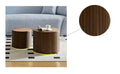 Mdf Nested Table Set 2 Pieces, Handcrafted Round Coffee Table In Living Lounge Area, Walnut Color Walnut Round Round Mdf