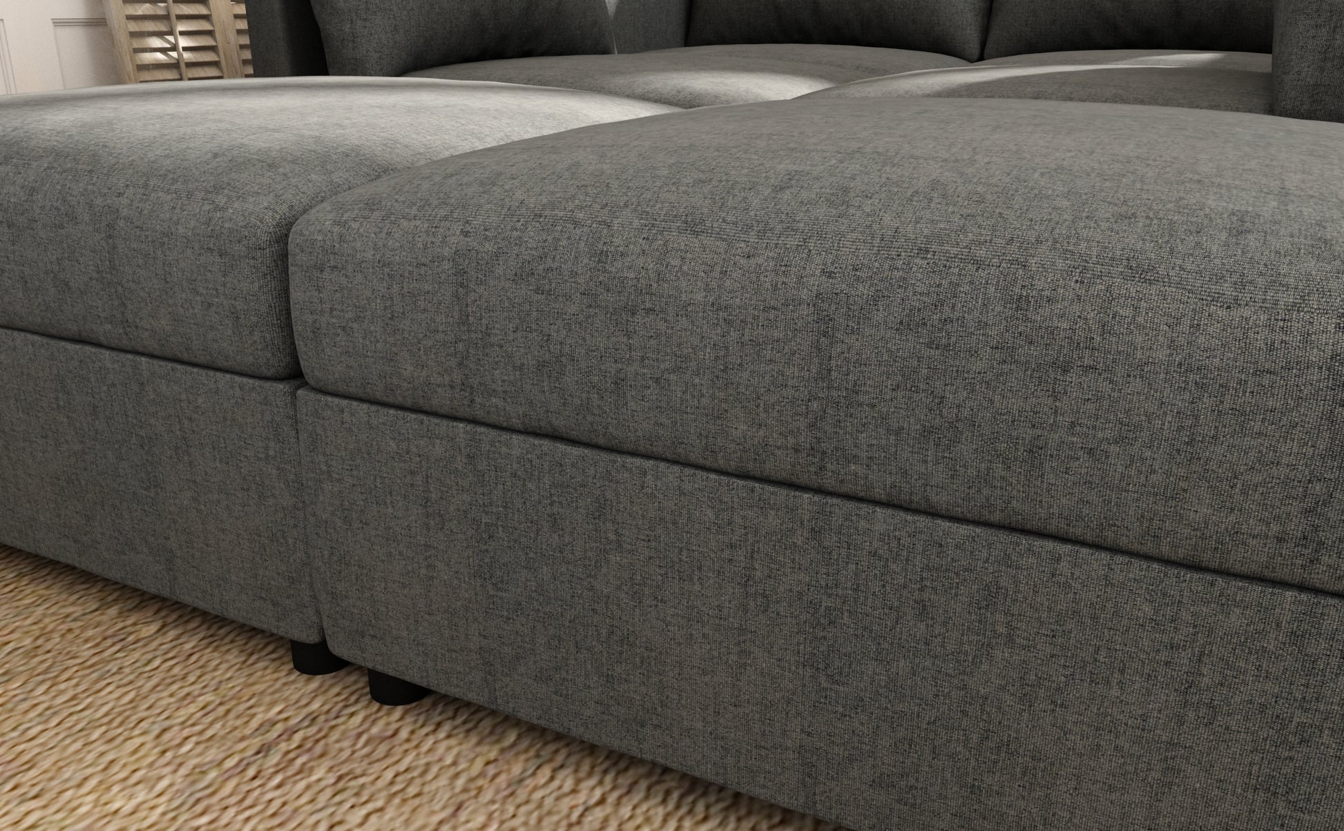 Modern Large Sectional Sofa, U Shape Modular Sectional Couch With Storage Function,123" Sofa Bed With Ottoman,6 Seat Sectionals Chaise For Living Room,Chenille Grey Fabric 6 Seat