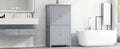 Elegant Bathroom Floor Storage Cabinet, Bathroom Storage Unit, Freestanding Cabinet With 4 Doors, Adjustable Shelves, Adaptable Shelves, Grey Grey Mdf