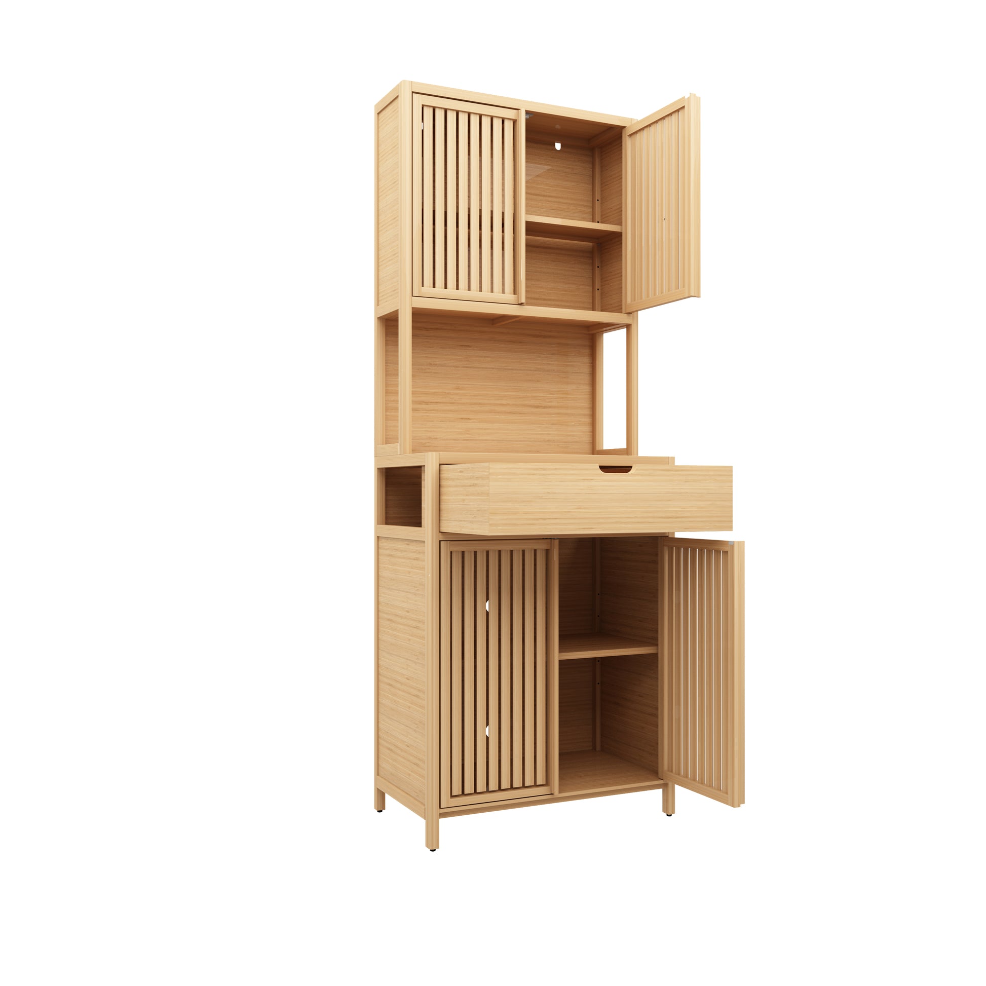 Bamboo Tea Cabinet 1 2 Drawers Natural Bamboo