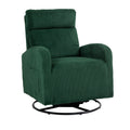 Jiada Upholstered Swivel Glider.Flannel Fabric.Rocking Chair For Nursery In Dark Green.Modern Style One Left Bag Dark Green Primary Living Space Foam Fabric Metal