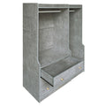 Open Wooden Wardrobe Storage For Bedroom, Gray Gray Particle Board