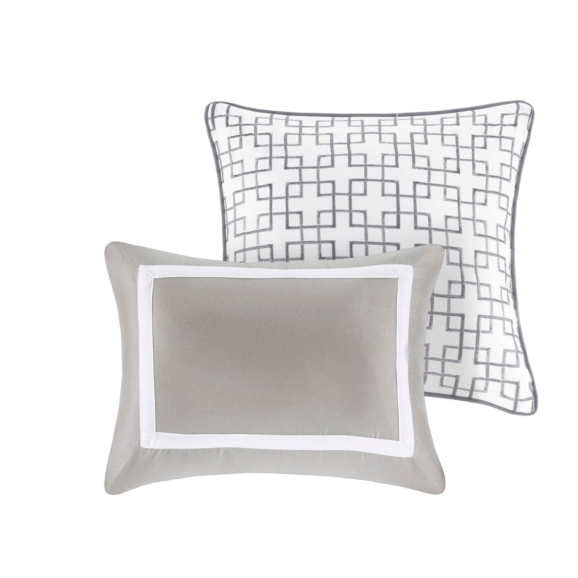 8 Piece Comforter And Quilt Set Collection Grey King Cal King King Grey Polyester