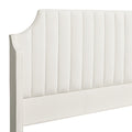 Addison King Channel Tufted Panel Bed Frame, Cloud White Performance Velvet Box Spring Required King White Wood Foam Velvet Velvet