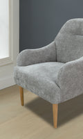 Chenille Armchair, Modern Style Accent Chair With Wood Legs, Comfy Design For Living Room, Bedroom, Office, Gray Gray Foam Wood Fabric