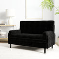 Black 2 Seater Sofa Sleeper With Recline Fuction Black Velvet Metal Primary Living Space Medium Soft Loose Back Pillow Top Arms Foam Fabric Metal 2 Seat