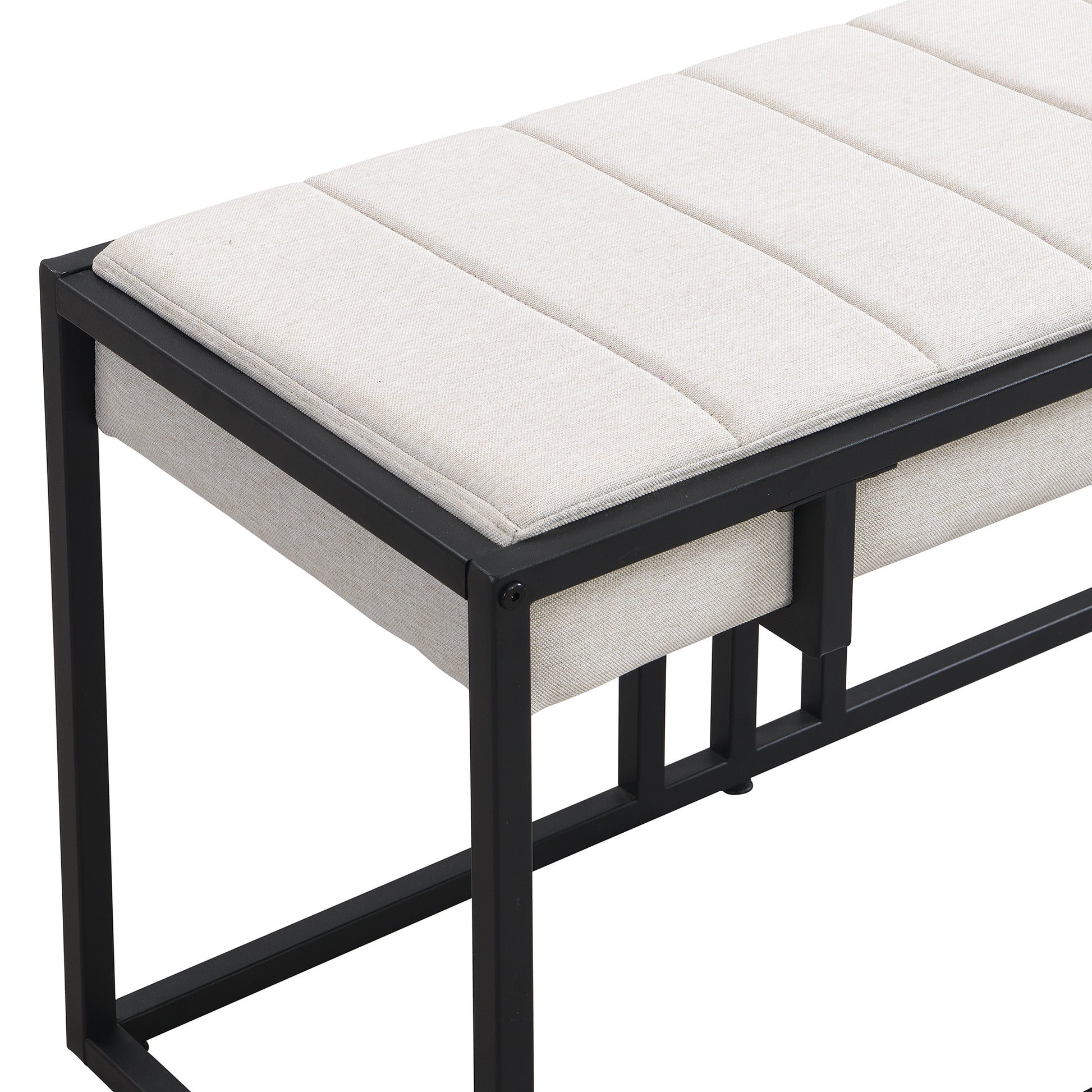 Modern Faux Marble 6 Piece Dining Table Set,60Inch Metal Kitchen Table Set With Upholstered Dining Chairs And Bench, Black Metal Dining Room Bench Seating Rectangular Dining Table With Chair And Bench Metal Wood Black Seats 6 60 Inches Farmhouse Trestle