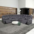 Faux Leather Reclining Sofa Grey Grey Pu 5 Seat