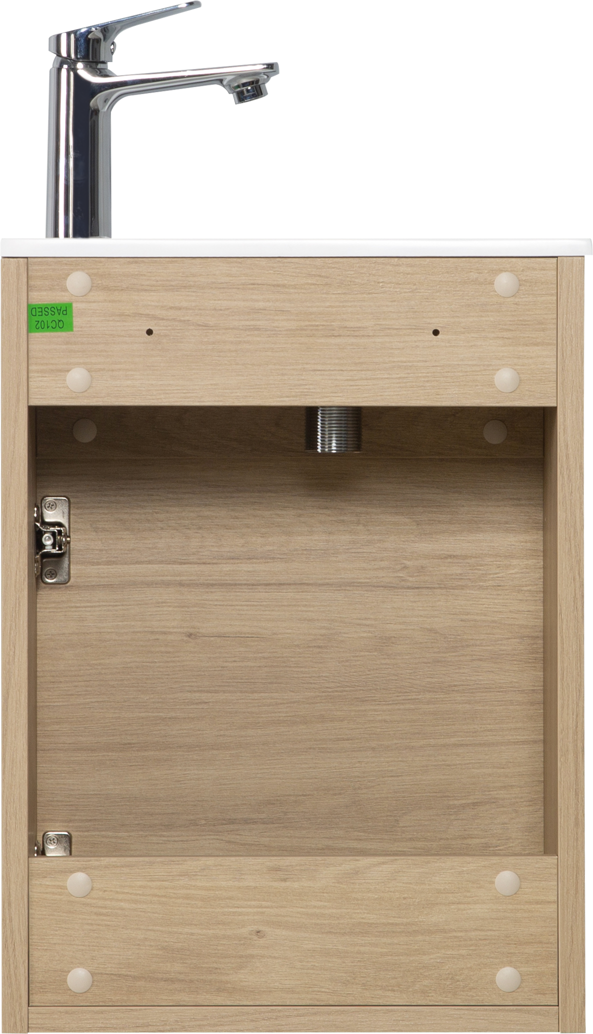 16" Floating Bathroom Vanity With Sink, Wall Mounted Small Bathroom Storage Vanity Cabinet With Resin Top Basin And Soft Close Doors, Natural Oak 24V11 16No Oak Plywood