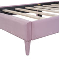 Twin Size Upholstered Cloud Shape Bed ,Velvet Platform Bed With Headboard,No Box Spring Needed,Pink Twin Pink Velvet
