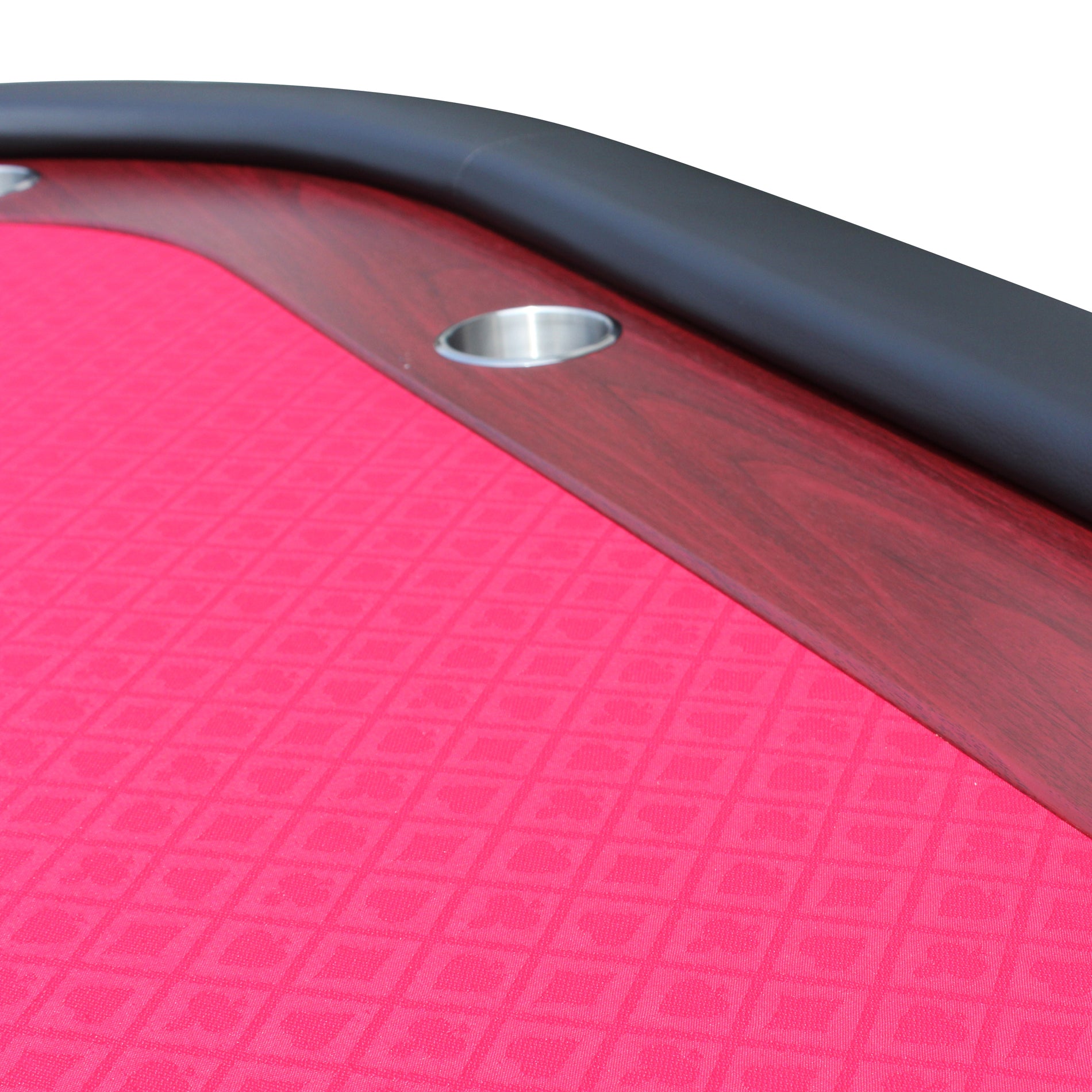 96" Poker Table For 10 Players With Speed Cloth Wooden Texture Racetrack Luna Legs Model 16365 Red Red Primary Living Space Modern Wood