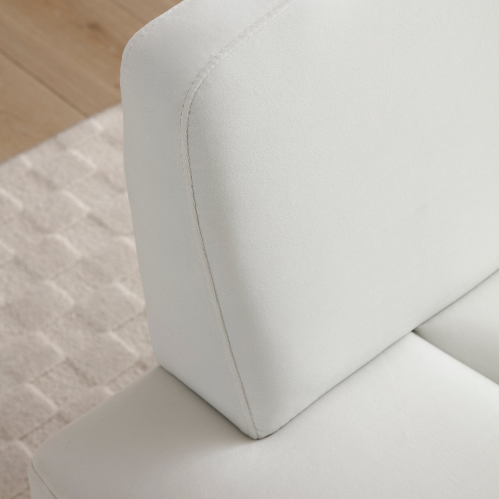 56.3"Inch Width Modern End Of Bed Bench,Velvet Fabric Upholstered 2 Seater Sofa Couch Entryway Ottoman Bench, Fuzzy Sofa Stool Footrest Window Bench With Gold Metal Legs For Bedroom, Living Room,White White Velvet Wood Primary Living Space Modern Foam