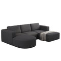 104.32*70.86 Modular Sectional Sofa Sleeper Couch, Sectional Sofa With Chaise And Ottoman, Convertible U Shaped Modular Sofa Set. Compressed Sponge, Dark Grey Combo A B C D Dark Grey Primary Living Space Soft Minimalist,Modern Foam Spring 5 Seat