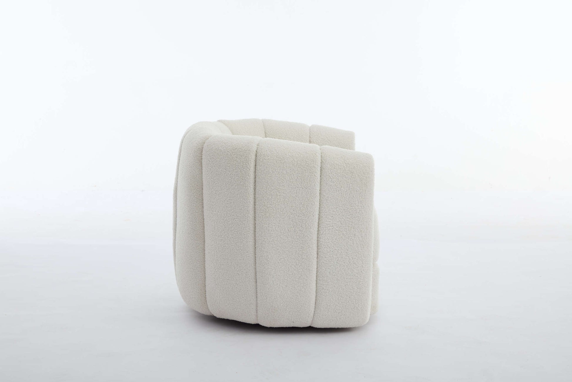 Swivel Accent Barrel Chair, Modern Round Armchairs With Upholstered, Comfy Swivel Accent Chair For Living Room White Teddy Teddy