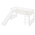 Twin Size Loft Bed With Slide And Ladder, White Old Sku: Lt000504Aak White Solid Wood
