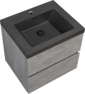 Wall Mounted Bathroom Vanity With Integrated Sink, Two 30