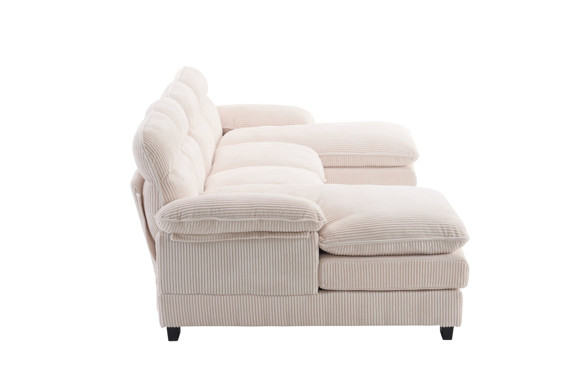 U Shaped Profile Sofa, Including Two Single Seats And Two Chaise, Modular Sofa, Corduroy Sofa White Foam Corduroy 4 Seat