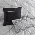 7 Piece Tufted Comforter Set Grey Full Full Grey Polyester