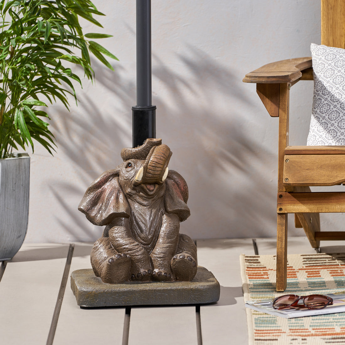 Elephant Umbrella Base Gray Concrete