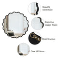 Solid Wood Wavy Mirror Black Vanity Mirror Wall Decor 42
