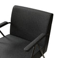 Fx P91 Bk Sofa Chair Modern Black Accent Chair With Metal Frame Stylish Upholstered Single Sofa, Perfect For Living Room, Bedroom, And Office Decor Temu Suitable Black Linen
