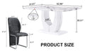 Table And Chair Set, Modern Luxurious White Imitation Marble Pattern Mdf Dining Table,Rectangular Dining Table, Matched With Uniquely Shaped Pu High Backrest Seats,Suitable For Various Occasions. White Black Seats 4 Mdf