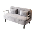 Velvet Light Gray 55 Convertible Chair Bed, Tri Fold Sofa Bed With Adjustable Backrest & Pillow, Leisure Chaise Lounge Couch With Sturdy Steel Frame For Home & Office, Comfortable Sleeper Chair Light Gray Velvet Metal Primary Living Space Medium Firm
